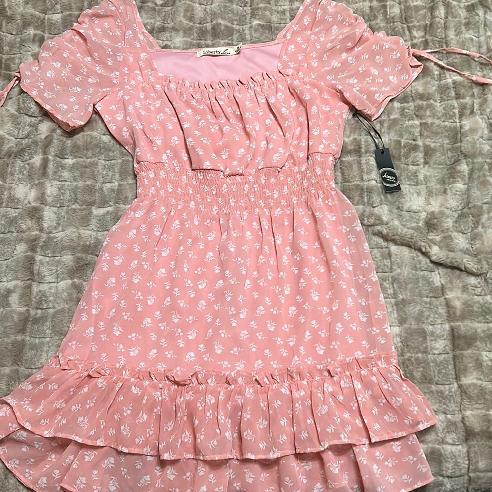Peach Floral Dress
